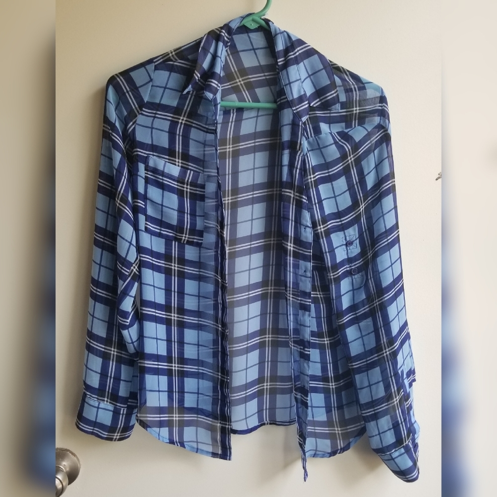 XS Express Portofino Blue Plaid Shirt